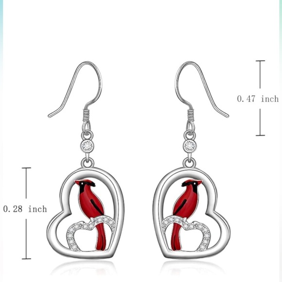 Diamond Cardinal Angel Earrings - Picture 4 of 7